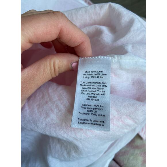 Vineyard Vines Margo Linen Pink Fine Stripe Sleeveless Shirt Dress Sz 14 Coastal - Picture 6 of 6